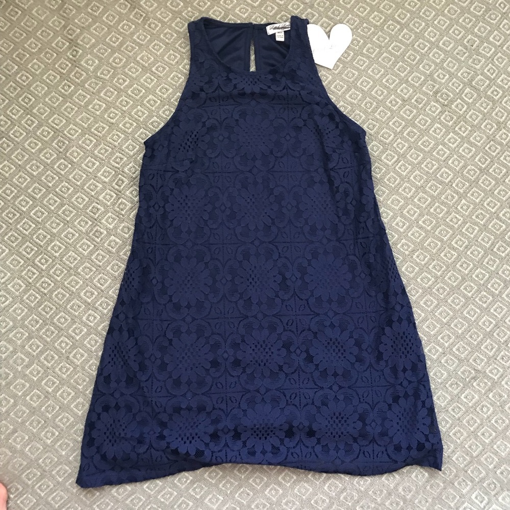 Lots of love by speechless navy lace shift dress